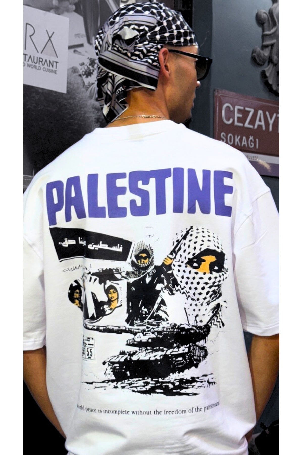 Palestine Print Oversized Men's Tee by Palstyle48