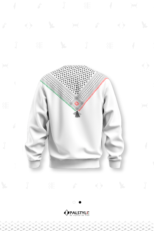 Keffiyeh Pattern Sweatshirt – Palestinian Heritage Unisex Oversize