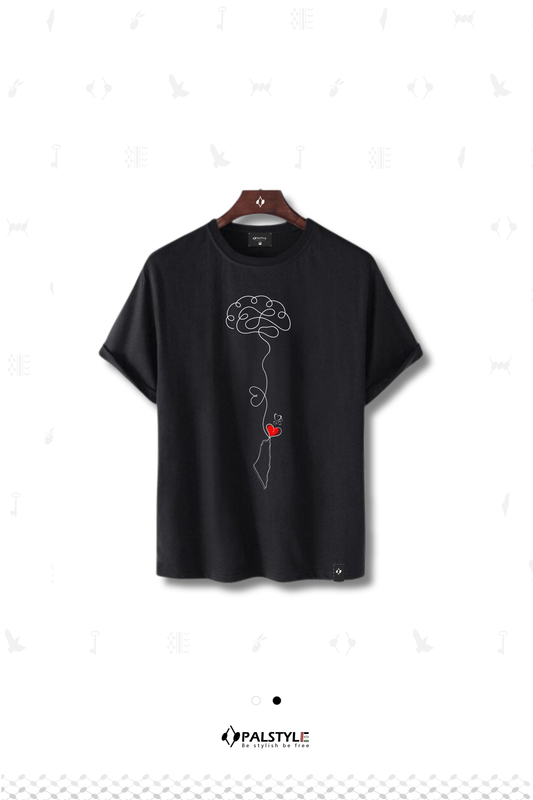Brain & Heart Palestine T-Shirt – Unisex Oversized Keffiyeh Design