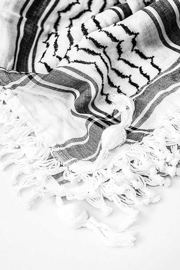Authentic Palestinian Keffiyeh – Handwoven Original Cotton Scarf - 130x130 CM
