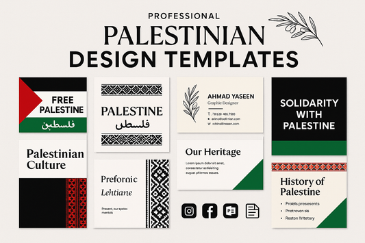 Palestinian Design Templates Digital Branding Pack - 100+ ready-to-use templates for authentic identity.