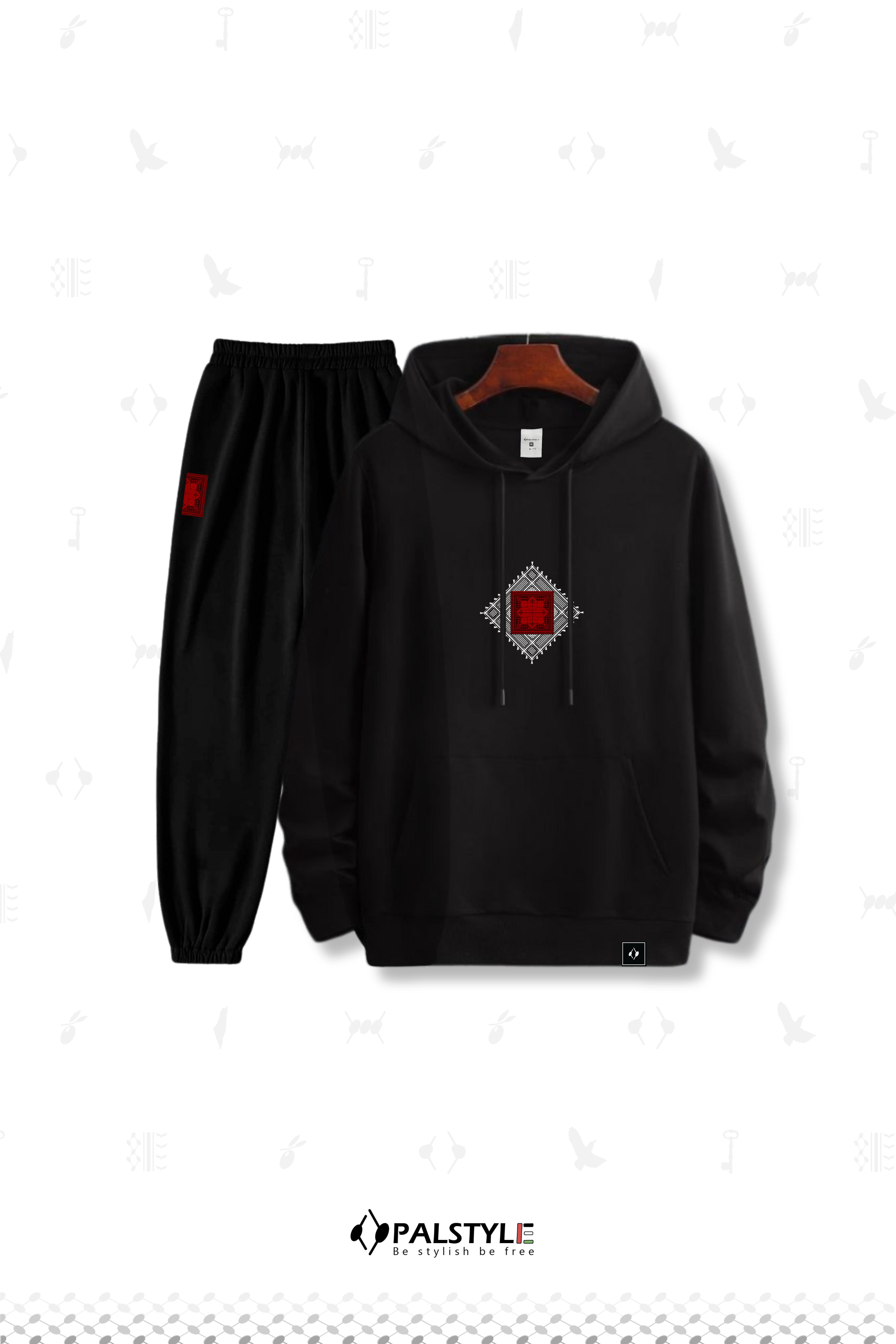 Palestinian Embroidered Tracksuit Set - فلسطين Heritage Unisex