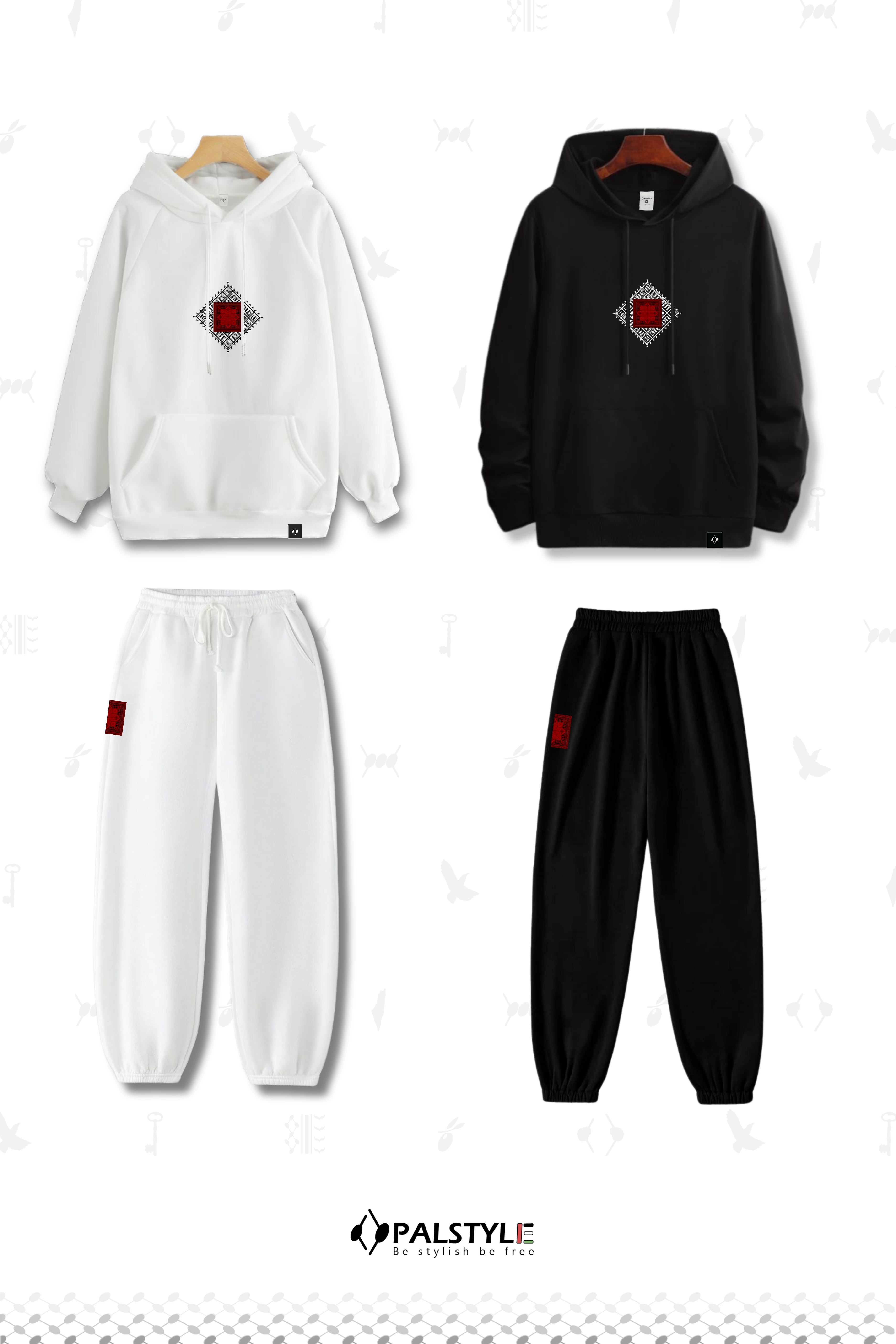 Palestinian Embroidered Tracksuit Set - فلسطين Heritage Unisex