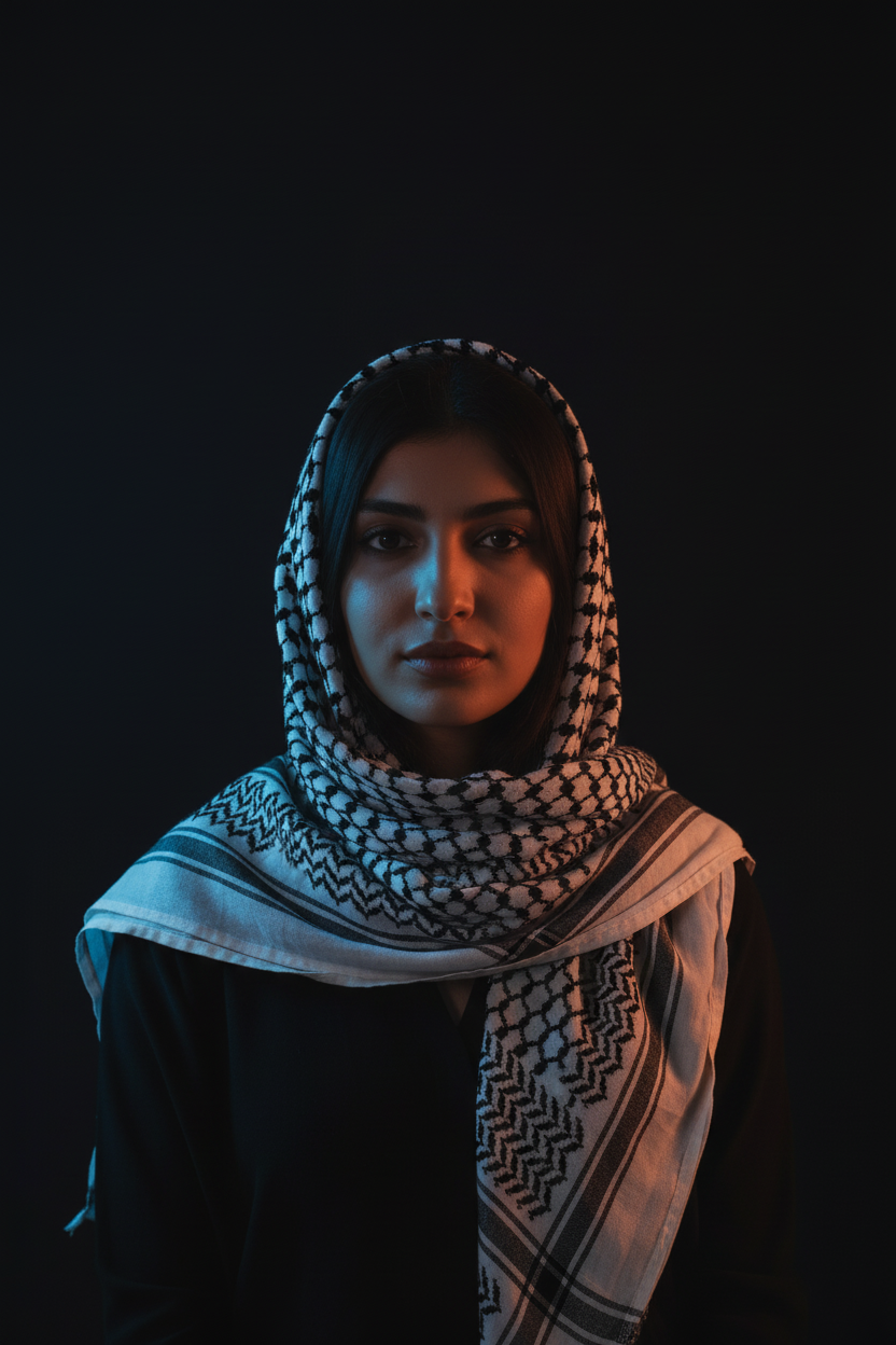 Authentic Palestinian Keffiyeh – Handwoven Original Cotton Scarf - 130x130 CM