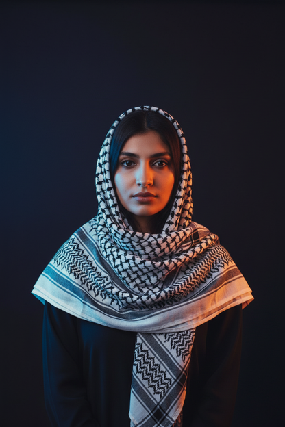 Authentic Palestinian Keffiyeh – Handwoven Original Cotton Scarf - 130x130 CM