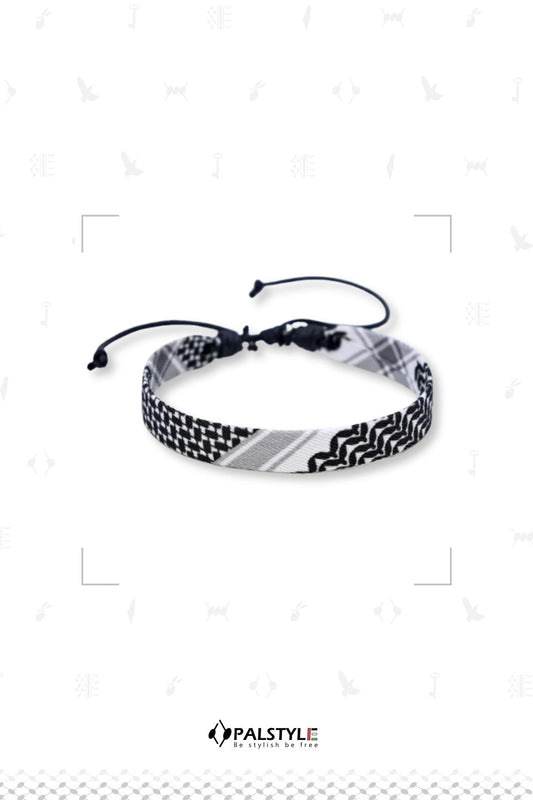 Handmade Keffiyeh Bracelet – Palestinian Heritage Unisex Wristband