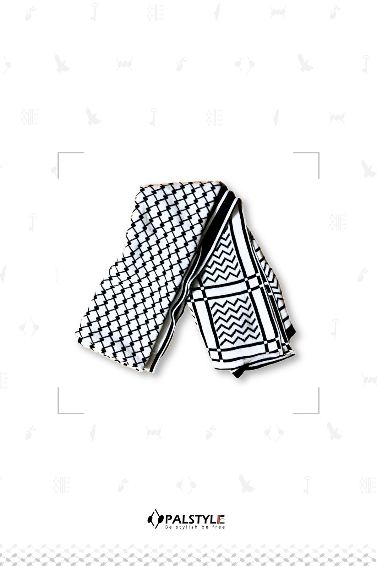 Scarf Keffiyeh Triko Çift Taraflı Atkı - Yine Drop