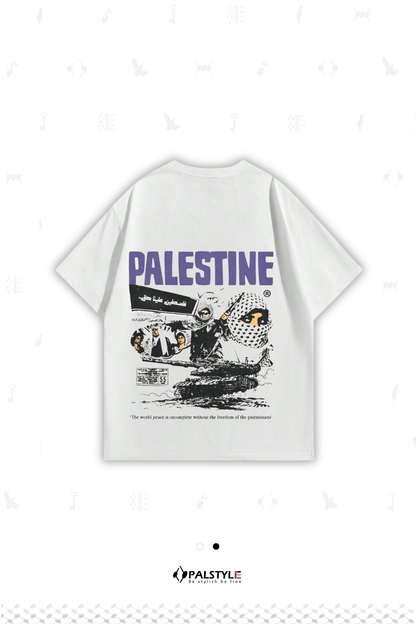 Palestine Newspaper Print Oversized T-Shirt | Resistance Chronicle Edition 2026