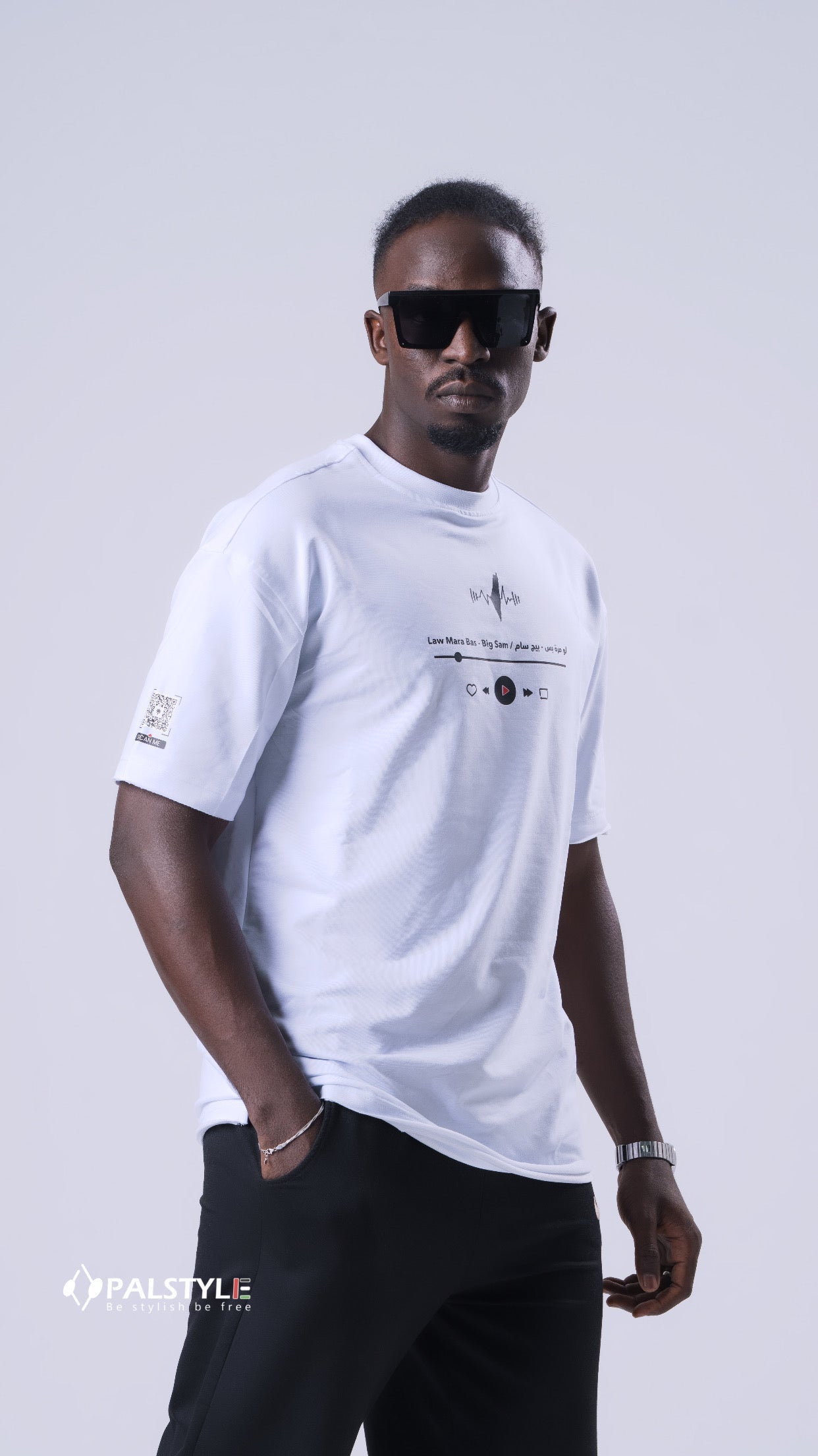 Palestine Music Play Icon Oversized T-Shirt | Viral Trending Streetwear 2026