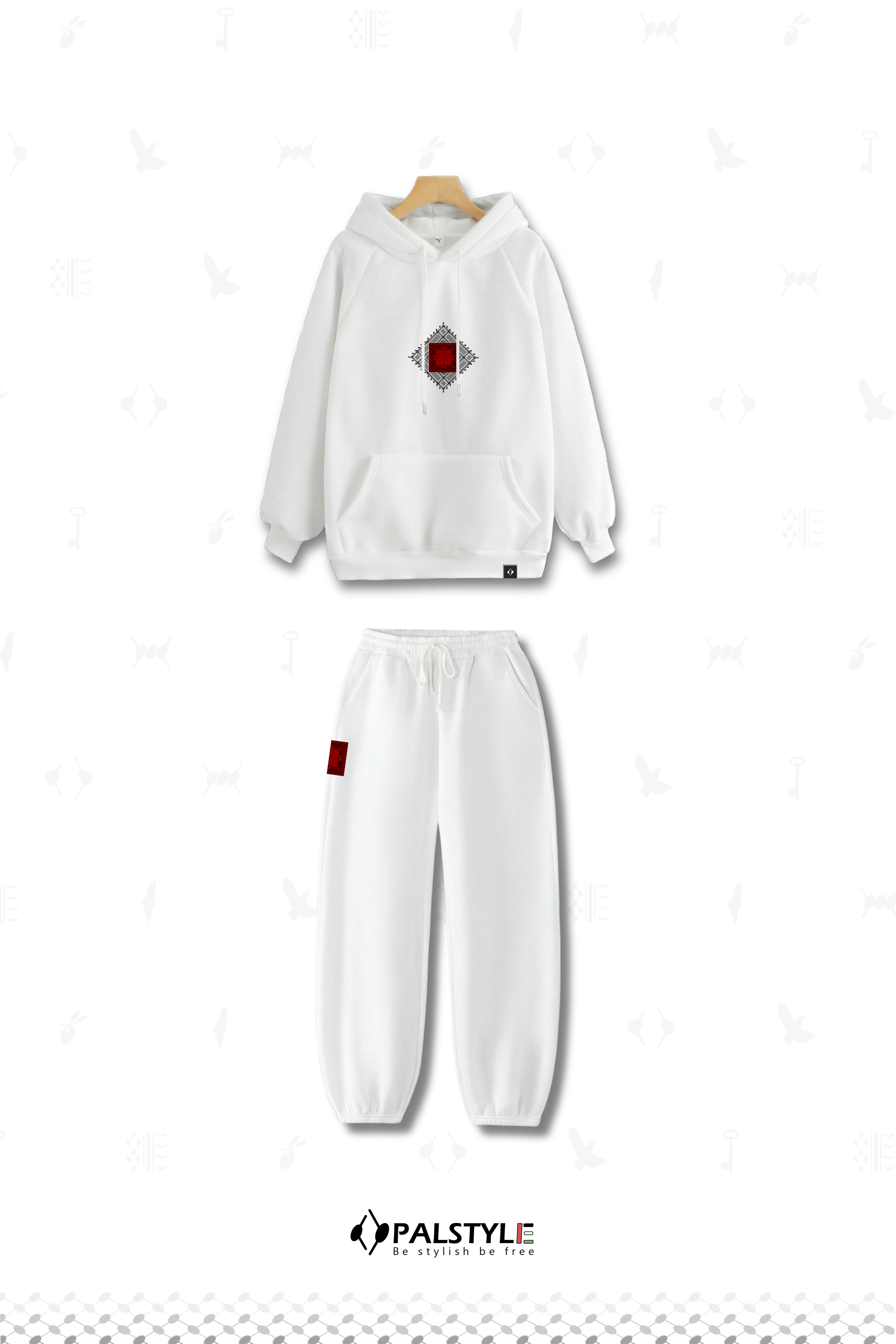 Palestinian Embroidered Tracksuit Set - فلسطين Heritage Unisex