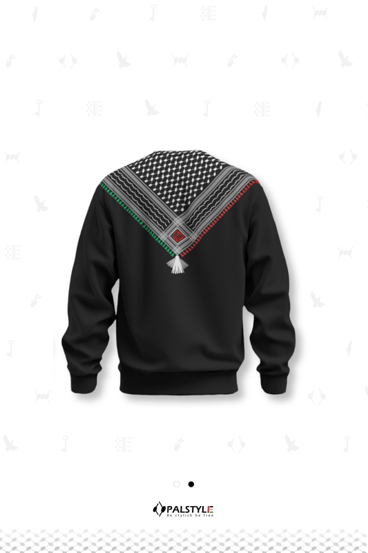 Keffiyeh Pattern Sweatshirt – Palestinian Heritage Unisex Oversize