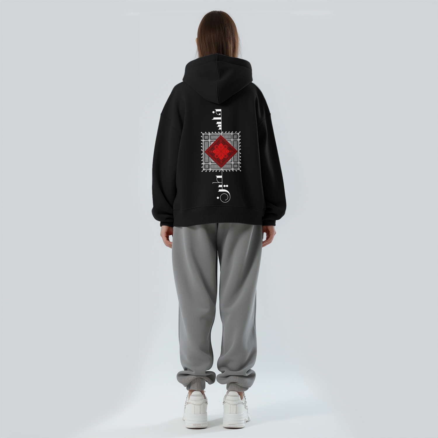 Tatreez Palestinian Embroidery Oversized Hoodie | Authentic Heritage Design