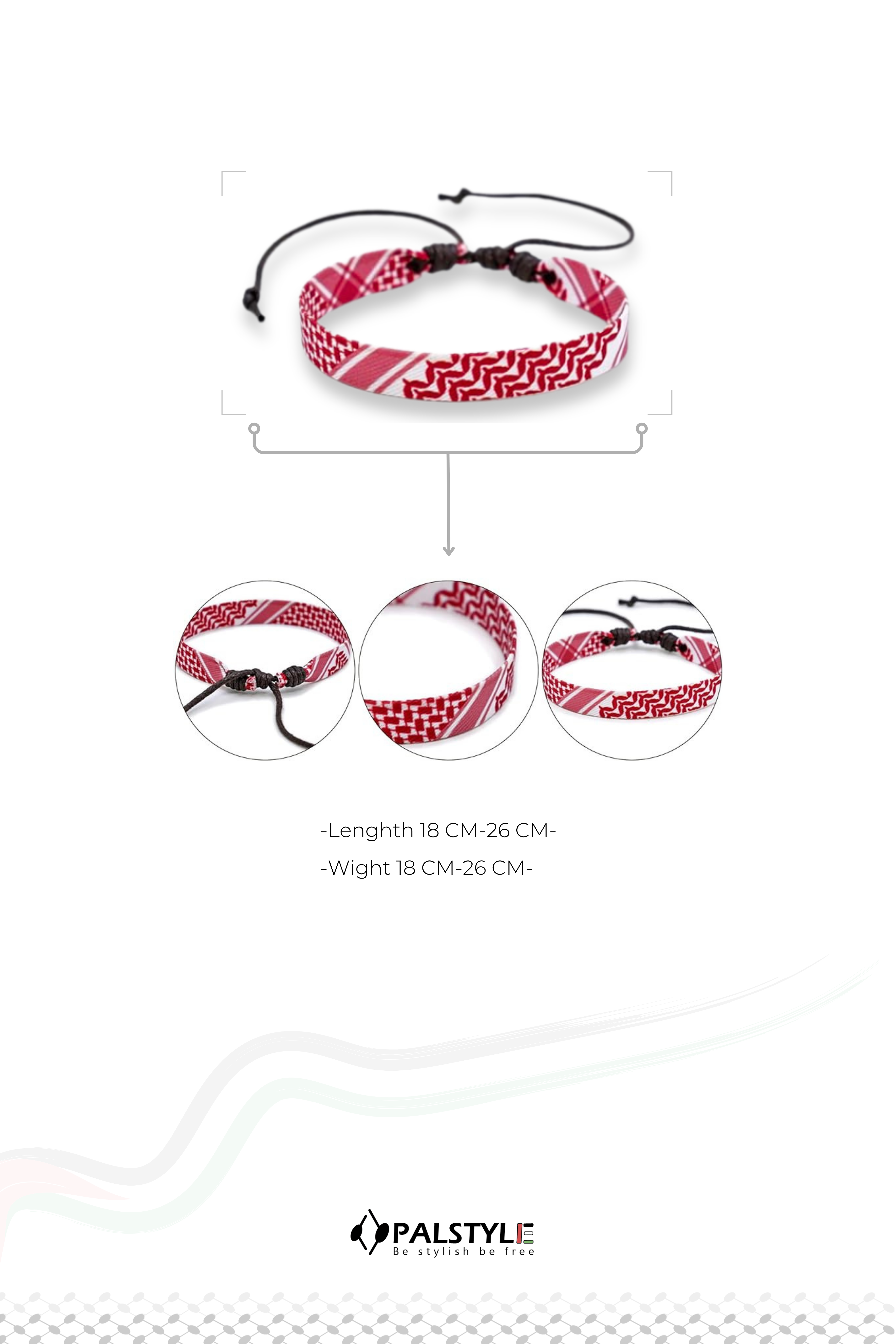 Keffiyeh Bracelet – Handmade Palestinian Heritage Wristband | PALSTYLE