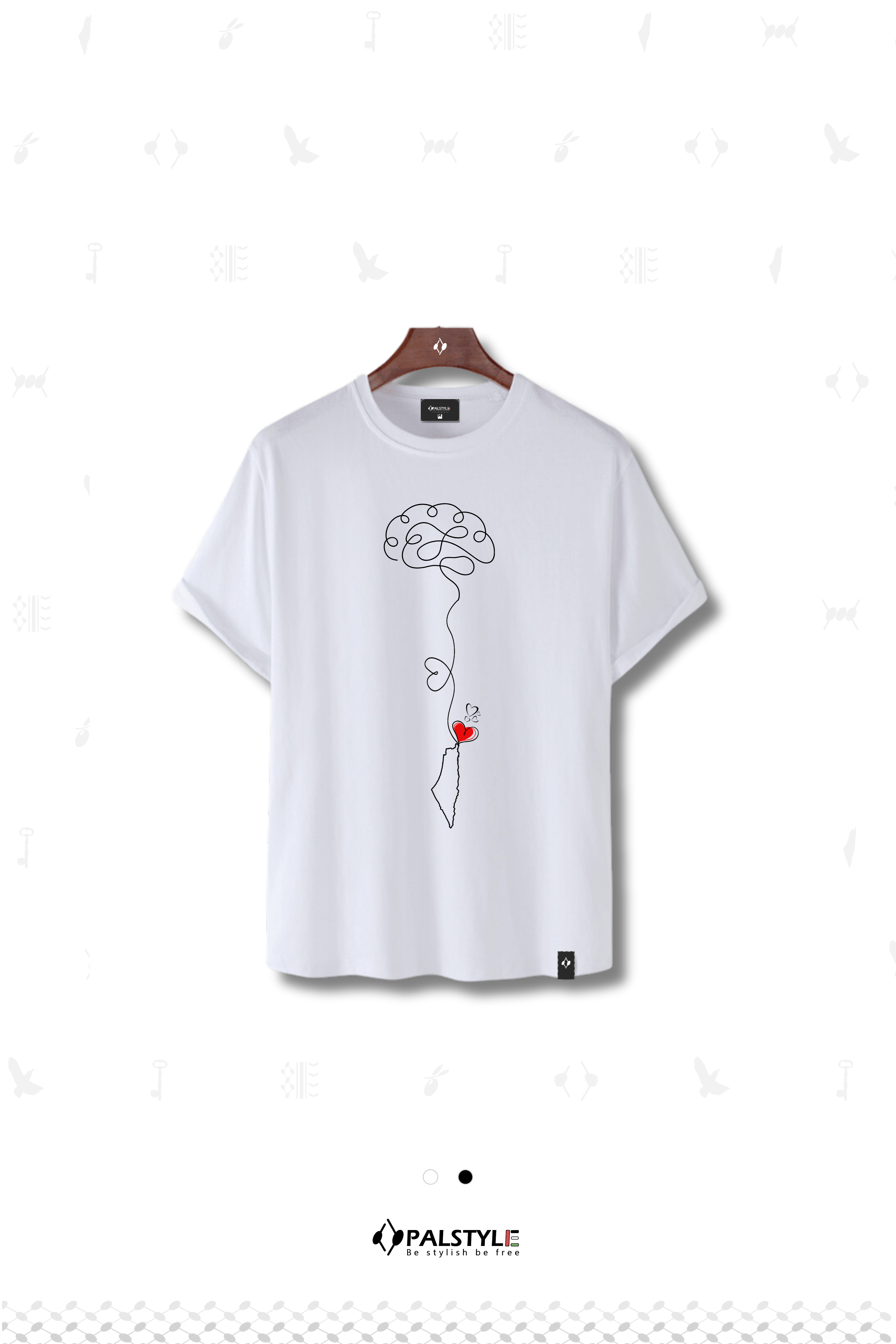 Brain & Heart Palestine T-Shirt – Unisex Oversized Keffiyeh Design