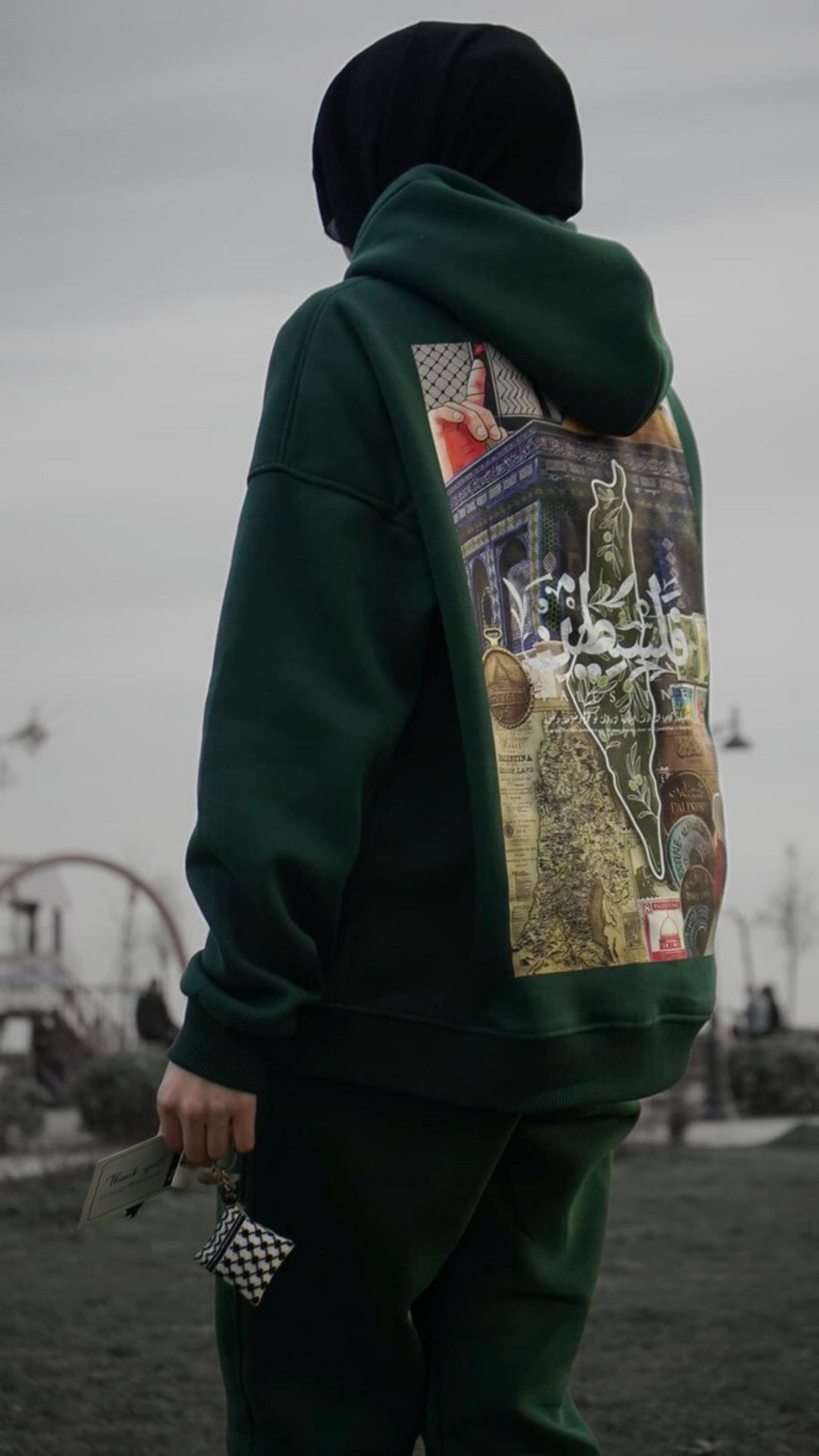 Jerusalem Heritage Oversize Hoodie - Palestine Map Design