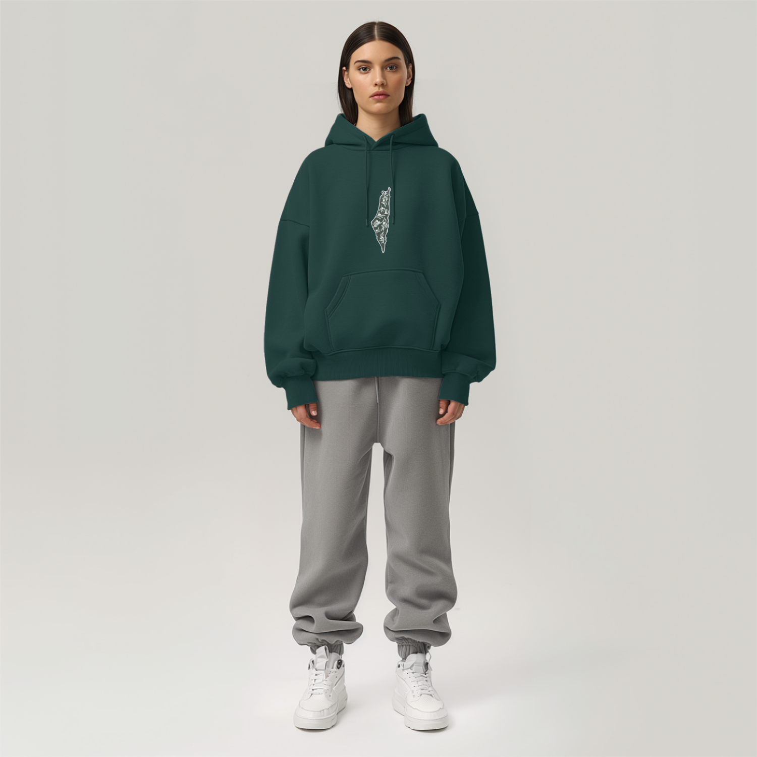 Jerusalem Heritage Oversize Hoodie - Palestine Map Design