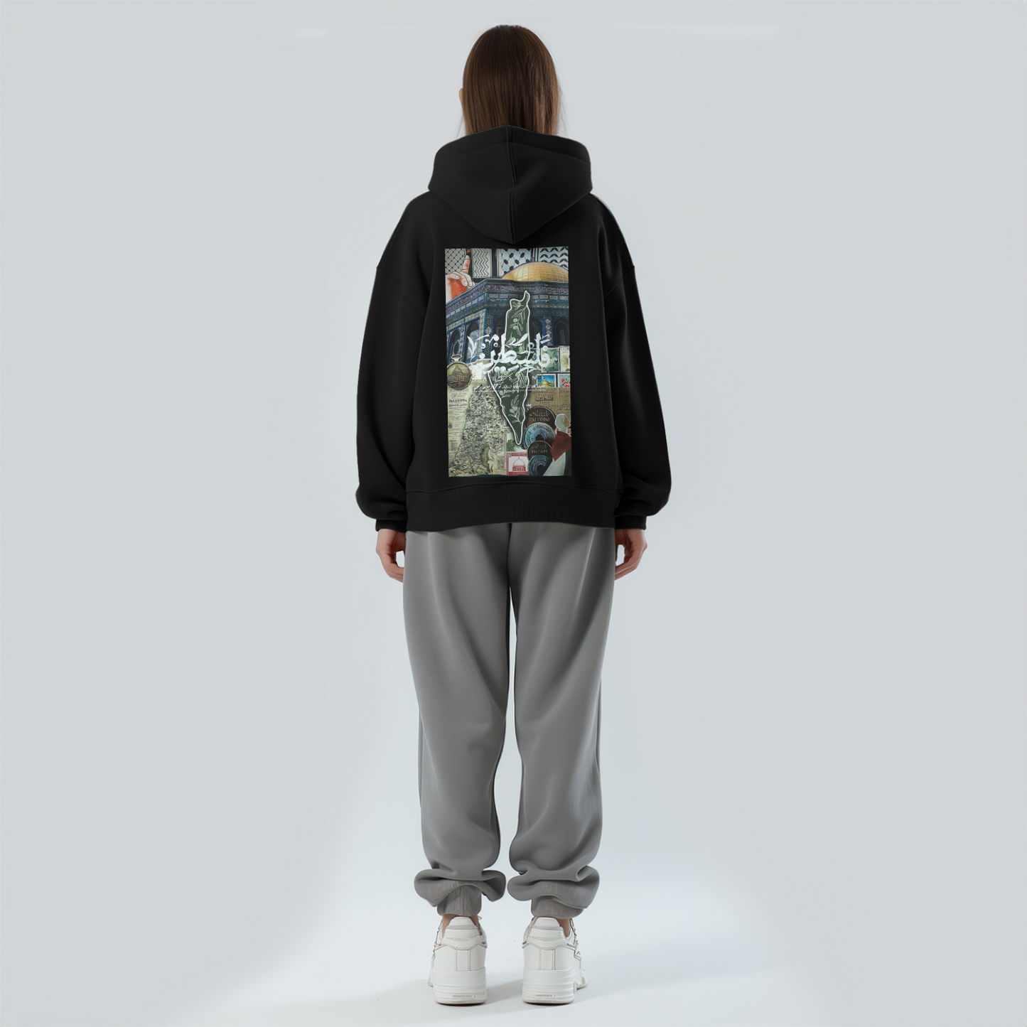 Jerusalem Heritage Oversize Hoodie - Palestine Map Design