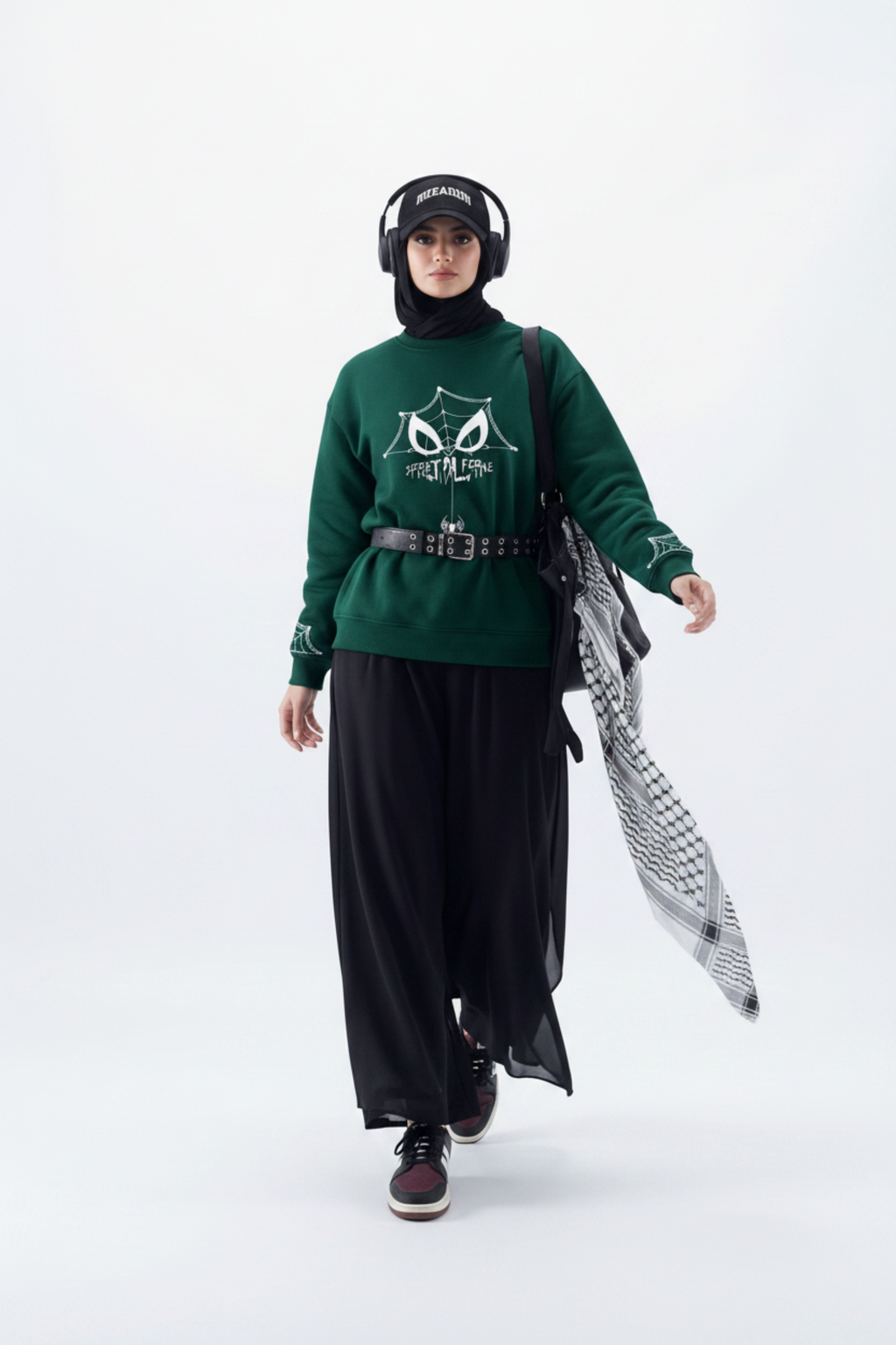 Spider Palestine Sweatshirt — Forest Green