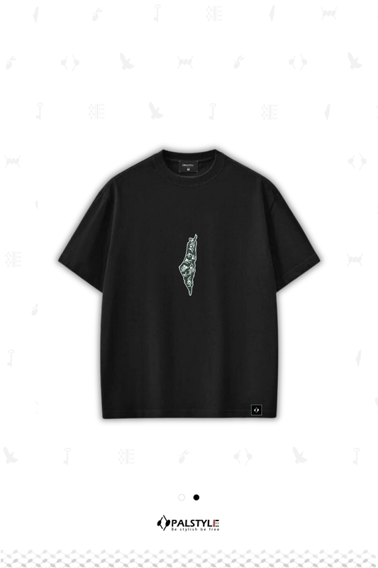 Palestine Heritage Oversized T-Shirt | Jerusalem & Map Design Collection