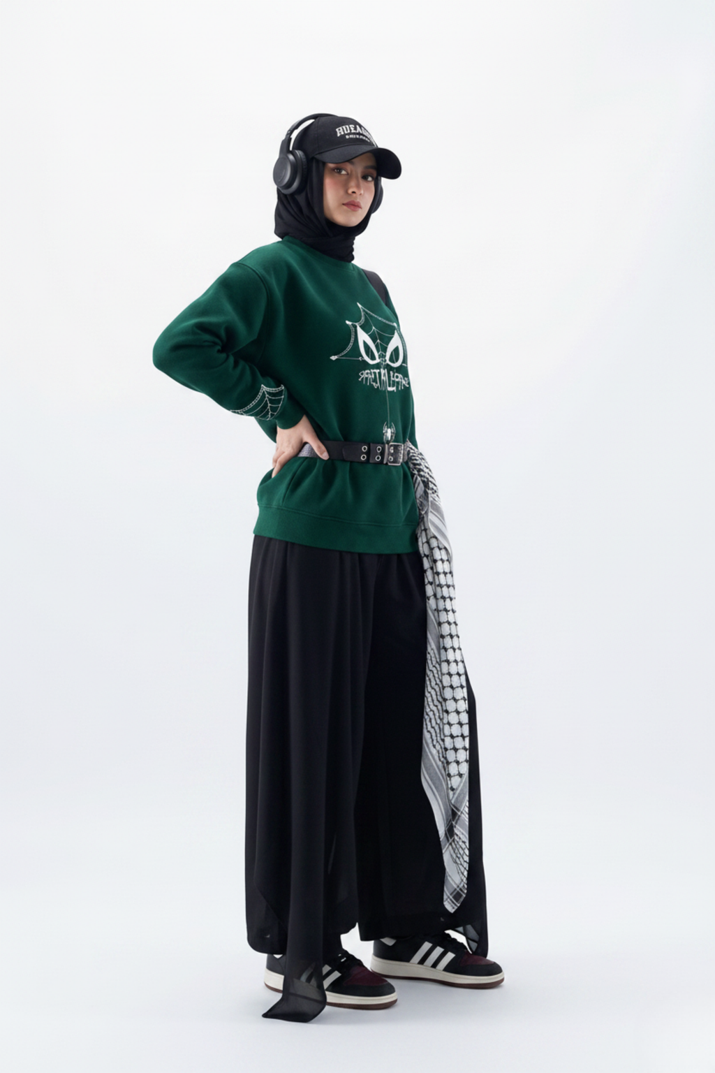 Spider Palestine Sweatshirt — Forest Green