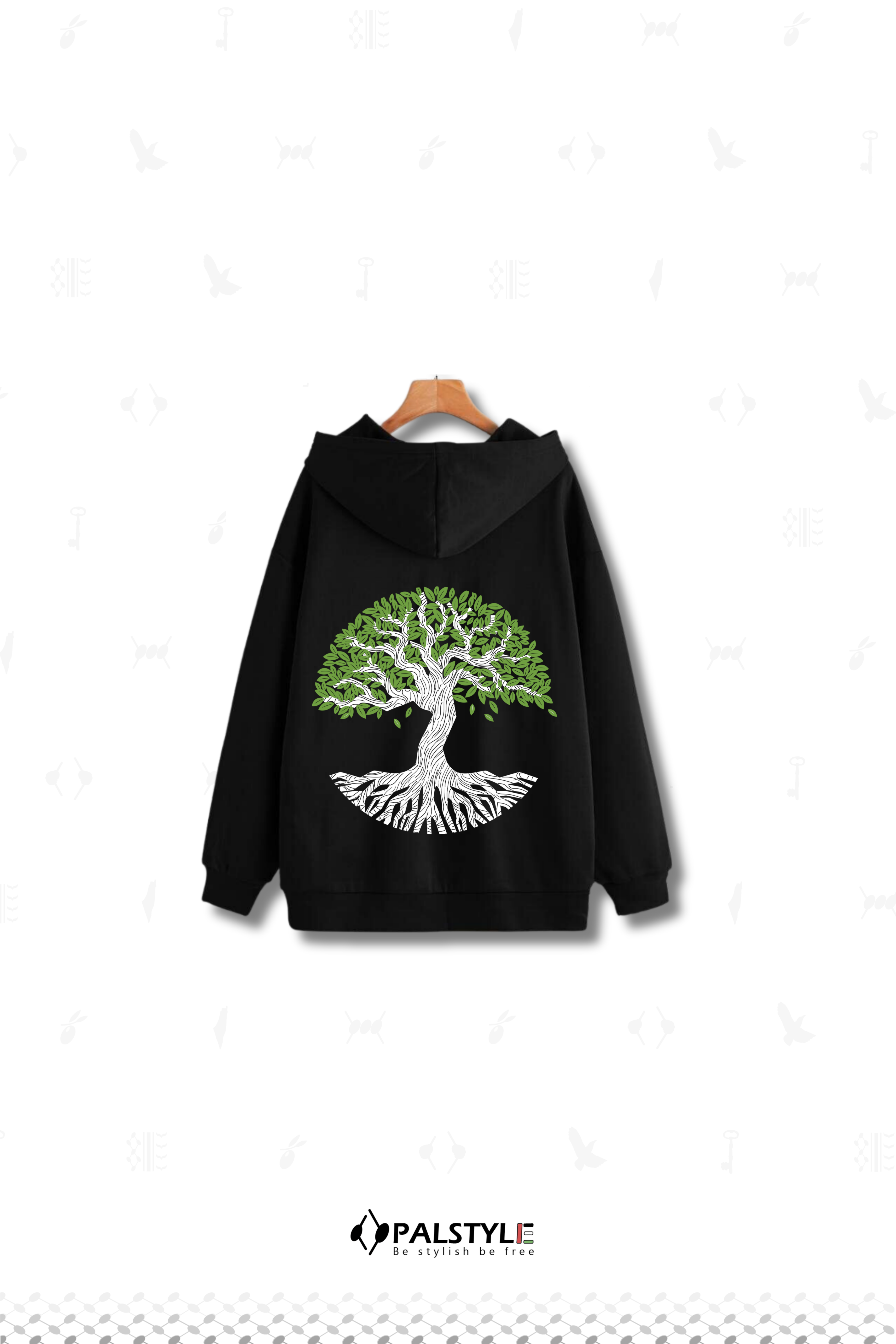 Palestinian Olive Tree Heritage Oversize Hoodie - Spirit of Gaza