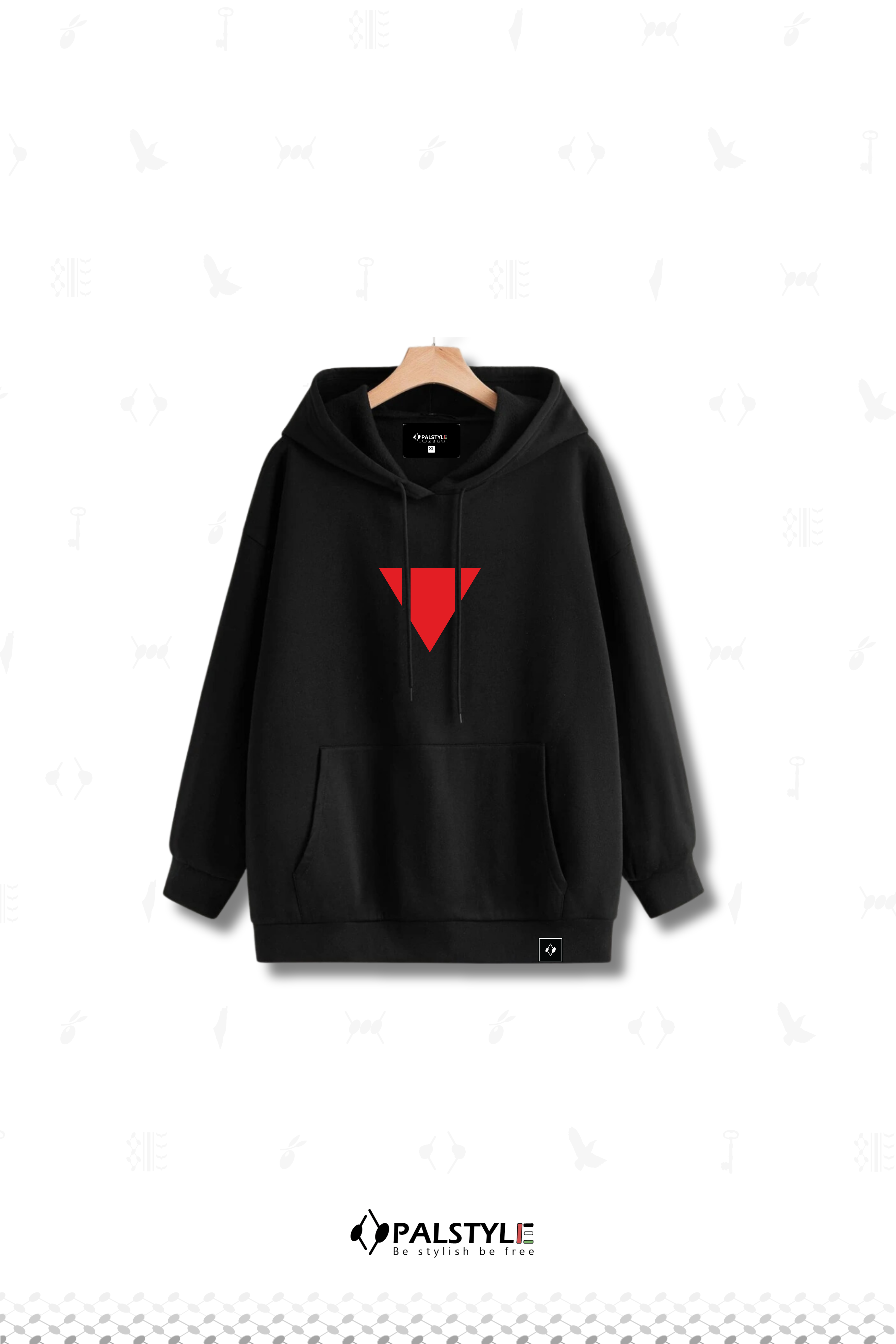 Spirit of Gaza Oversized Hoodie | Red Triangle Palestinian Resistance Symbol