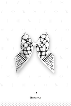 Keffiyeh Hair Clip | Handmade Palestinian Embroidery Black & White
