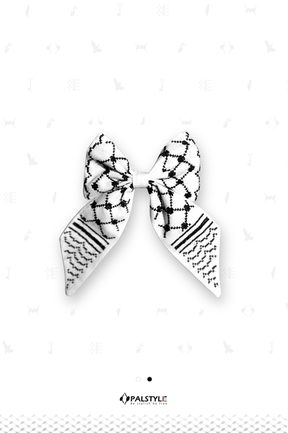 Keffiyeh Hair Clip | Handmade Palestinian Embroidery Black & White