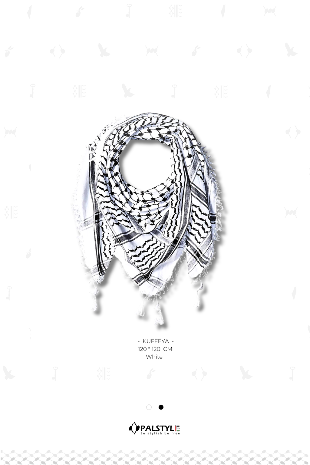Authentic Palestinian Keffiyeh – Handwoven Original Cotton Scarf - 130x130 CM