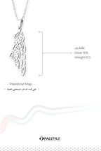 Palestine Map Silver Necklace - Worth Living For | 925 Sterling 40mm