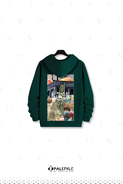 Jerusalem Heritage Oversize Hoodie - Palestine Map Design