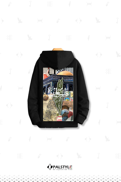 Jerusalem Heritage Oversize Hoodie - Palestine Map Design