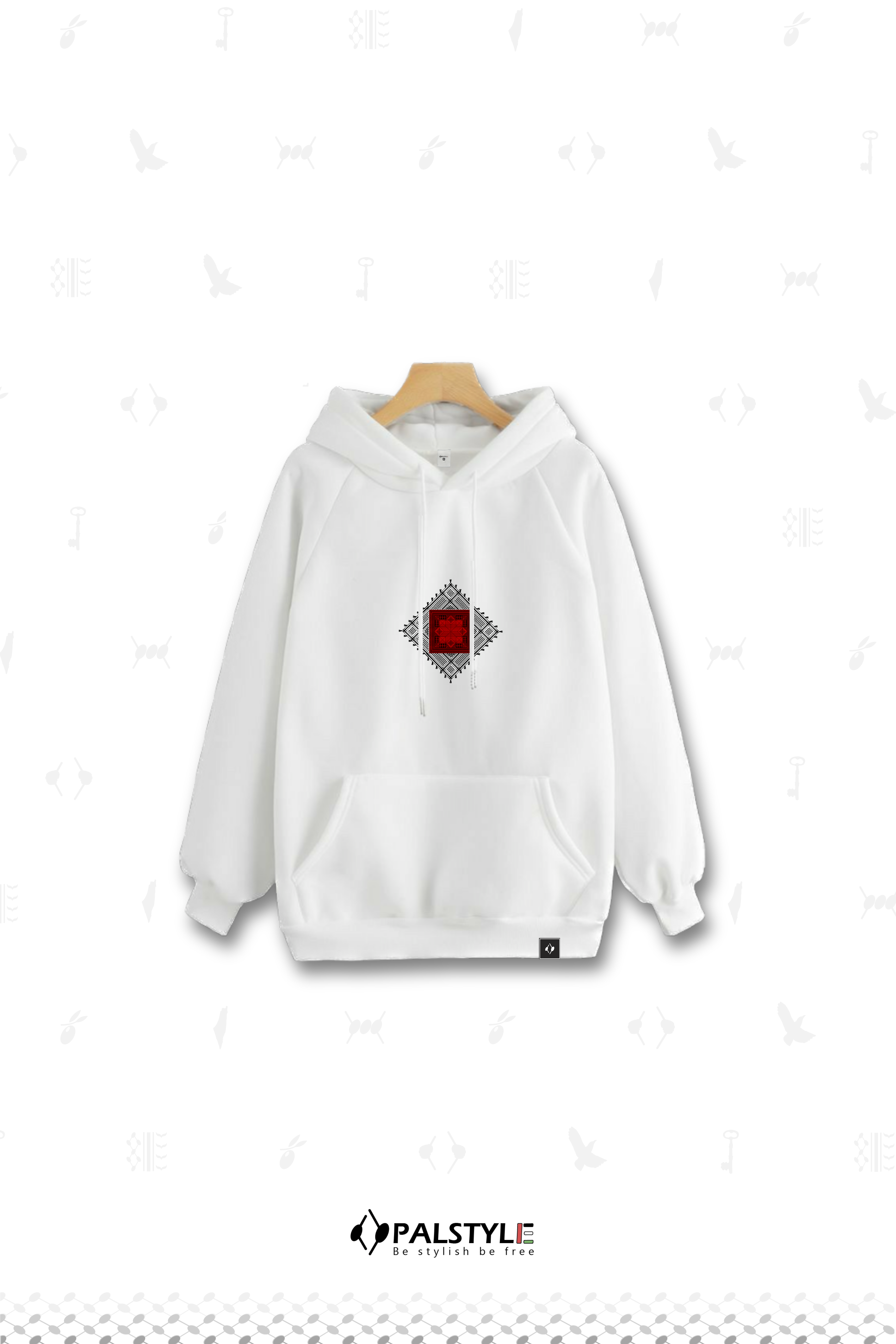 Tatreez Palestinian Embroidery Oversized Hoodie | Authentic Heritage Design