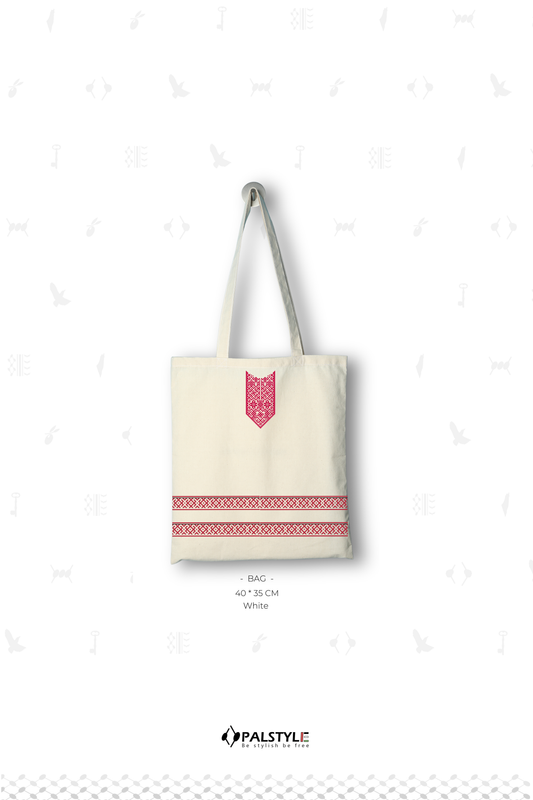 Şık Keten Çanta – Bej & Siyah, 35x40 cm, Yüksek Baskı Kalitesi