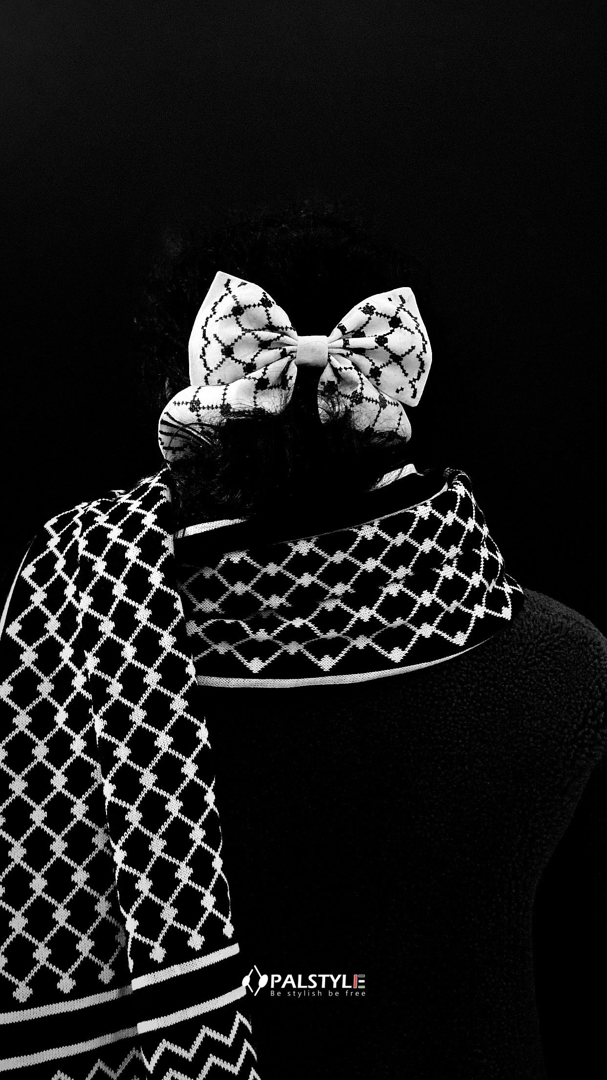 Keffiyeh Hair Clip | Handmade Palestinian Embroidery Black & White