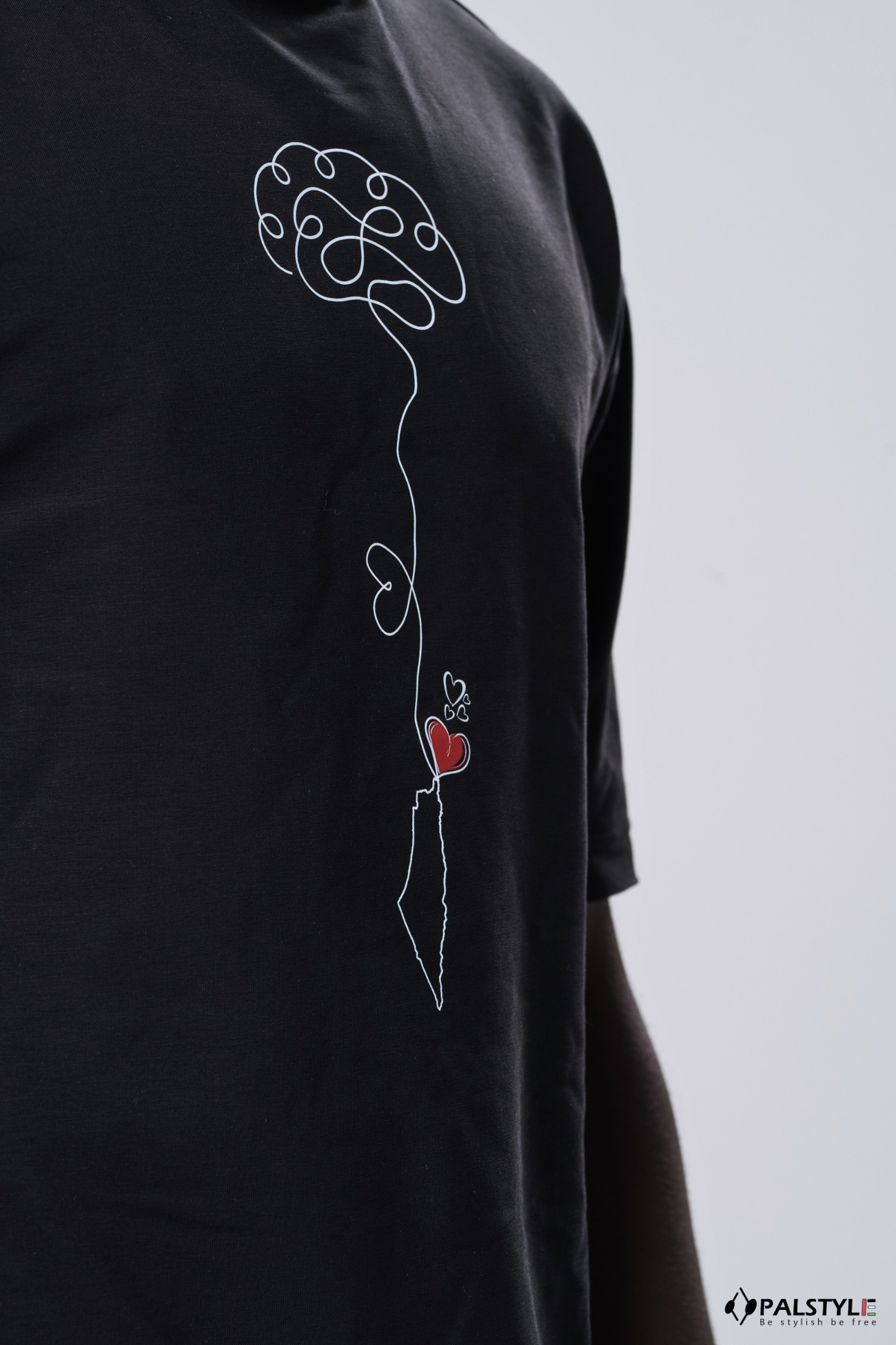 Brain & Heart Palestine T-Shirt – Unisex Oversized Keffiyeh Design