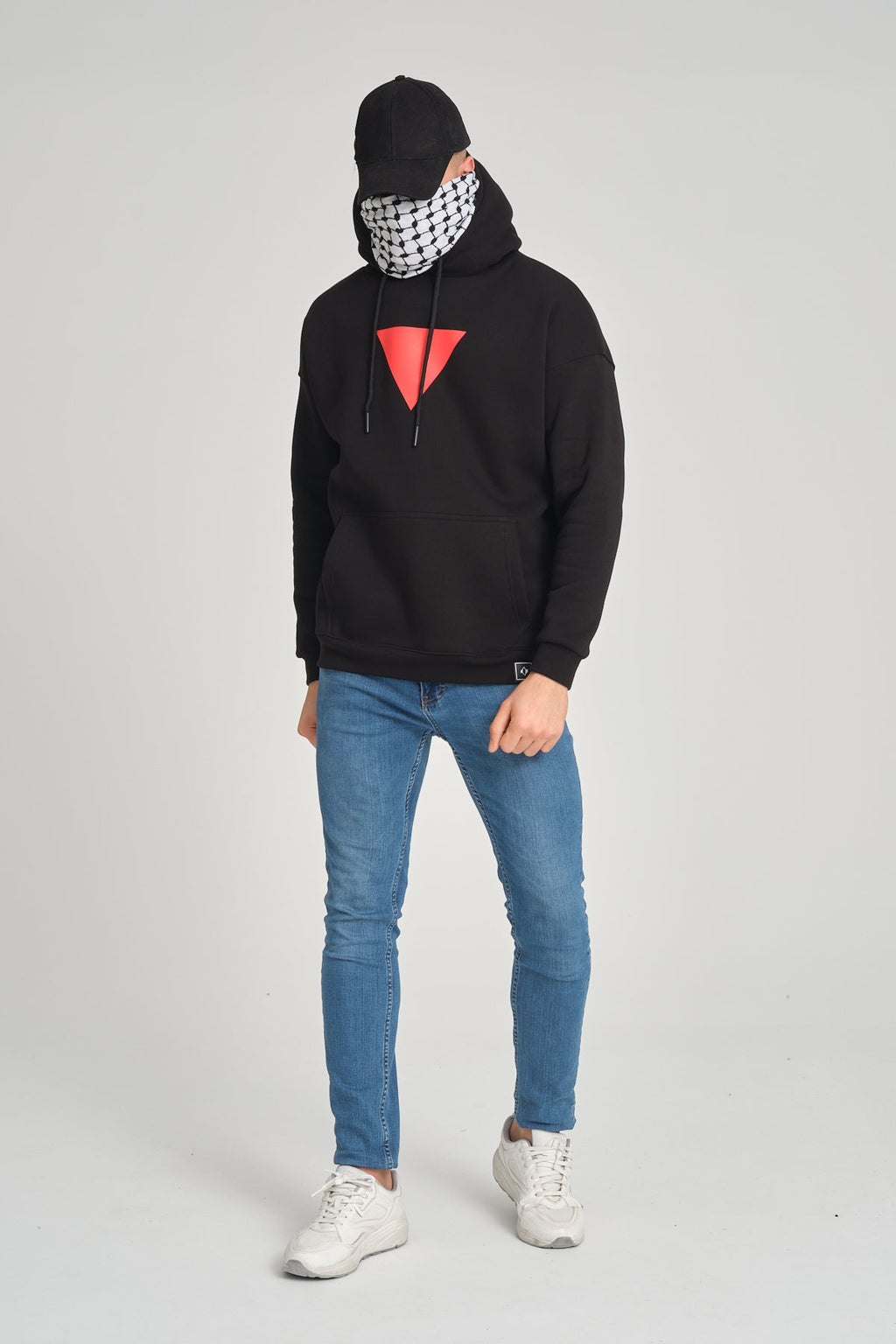 Spirit of Gaza Oversized Hoodie | Red Triangle Palestinian Resistance Symbol