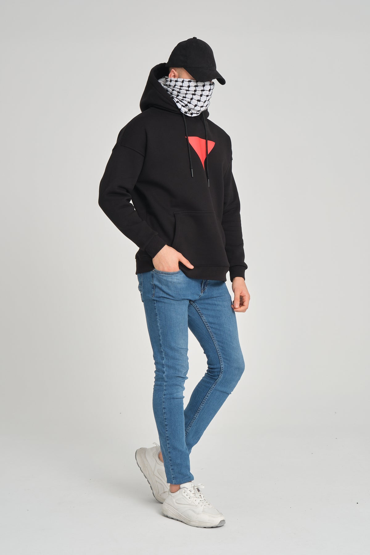 Spirit of Gaza Oversized Hoodie | Red Triangle Palestinian Resistance Symbol
