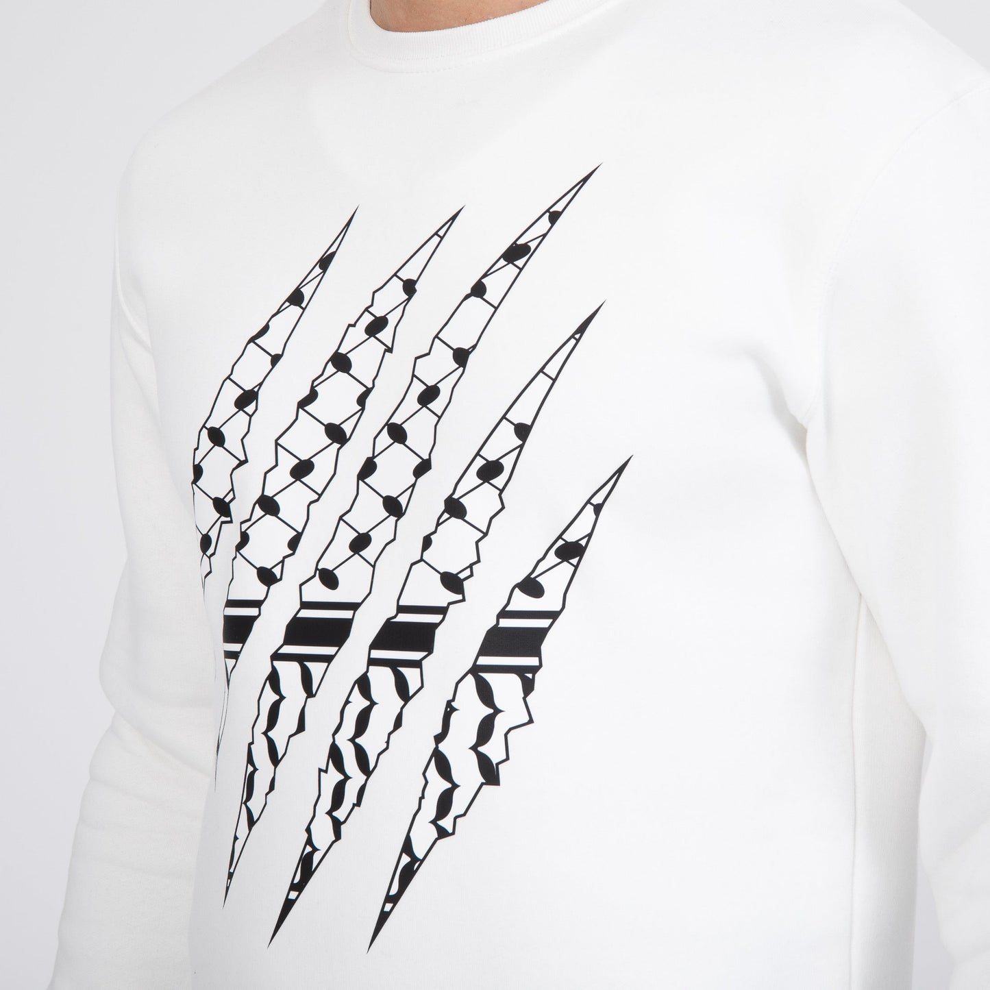 Palestinian Keffiyeh Sweatshirt – Freedom Claw Unisex Oversize Design