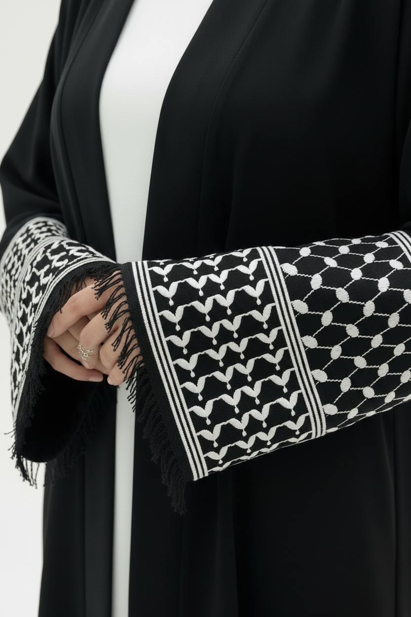 Black Abaya – Hands & Cuff Macro