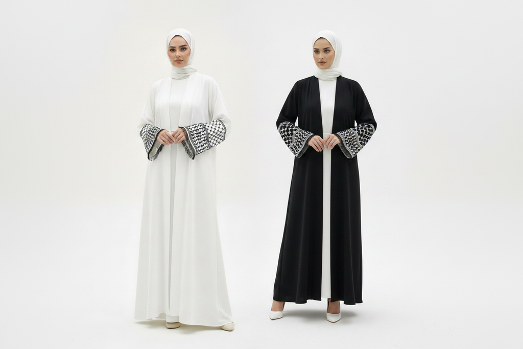 Duo Shot – White & Black Abaya