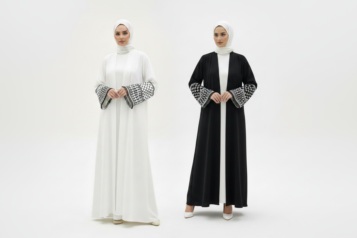 Duo Shot – White & Black Abaya
