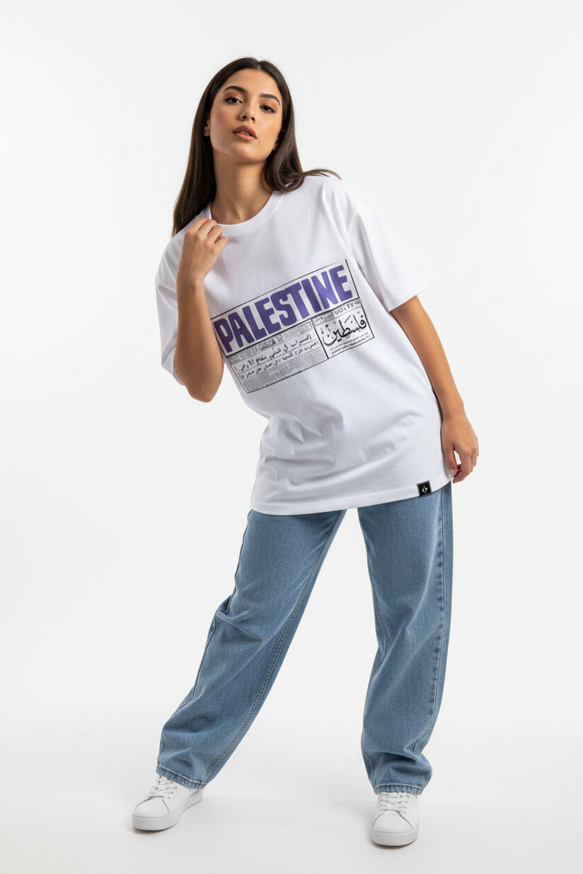 Female Front Newspaper Tee