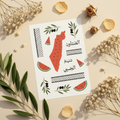 Flat lay of Palestine sticker sheet with olive branches