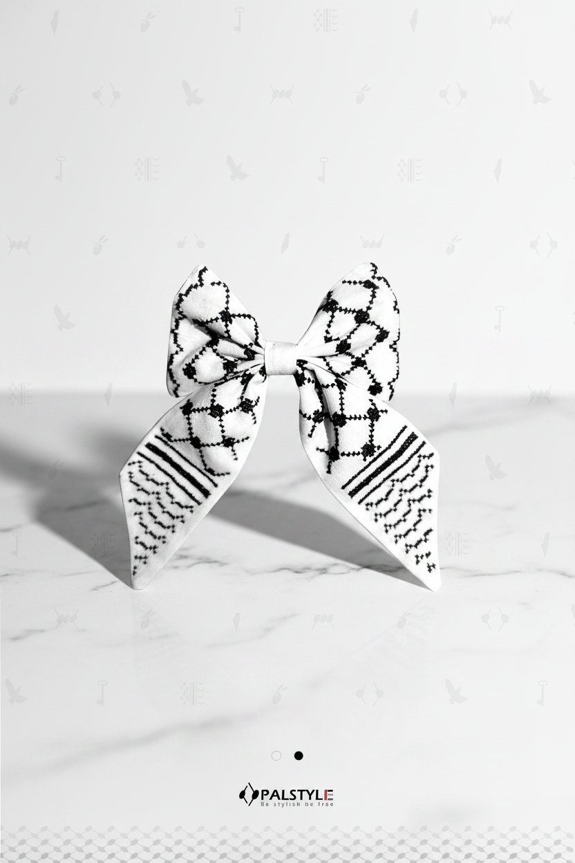 Keffiyeh Hair Clip – White Studio